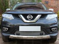 Nissan X-Trail (14–) Защита радиатора Optimal, хром, низ (с парктроником)