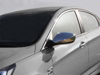 Hyundai Solaris (2010-) накладки на боковые зеркала из нержавеющей стали, комплект 2 шт.