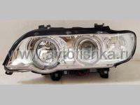 BMW X5 (98-03) передние линзовые фары хромированные, со светящимися ободками, с белыми поворотниками, комплект 2 шт.