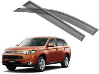 Mitsubishi Outlander (12–/15–) Дефлекторы боковых окон с хромированным молдингом, OEM стиль