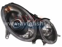 Mercedes E W211 (02-06) фары передние линзовые черные со светодиодной подсветкой DRL, комплект 2 шт.
