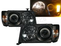 Mercedes W124 (84-93) фары передние черные, с совмещенными поворотниками, комплект 2 шт.