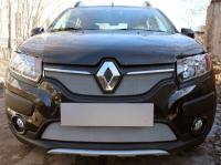 Renault Sandero (13–) Защита радиатора, хром, низ