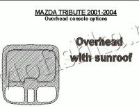 Декоративные накладки салона Mazda Tribute 2001-2004 Overhead Console, с Sunroof
