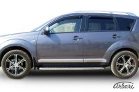 Защита штатных порогов Arbori d42 с листом MITSUBISHI OUTLANDER XL 2006-2010