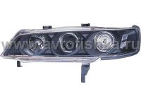 Honda Accord (94-97) фары передние линзовые черные, со светящимися ободками, комплект 2 шт.