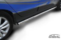 Защита штатных порогов Arbori d57 труба HYUNDAI IX-35 2009-