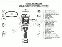Декоративные накладки салона Volvo S60 2001-2004 базовый набор, АКПП, с ручной Climate Controls, с касетным плэером, Соответствие OEM, 25 элементов.