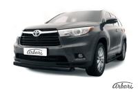 Защита переднего бампера Arbori d76 радиусная черная TOYOTA HIGHLANDER 2014-