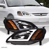 Honda Civic Ferio ES, ET (01-03) фары передние черные LED купе и седан 