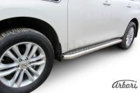 Защита штатных порогов Arbori d76 с листом NISSAN PATROL 2012-2014