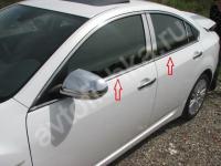 Mazda 3 хэтчбек (2009-) молдинги окон нижние из нержавеющей стали, 4 шт.