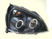 Renault Clio, Simbol (01-) фары передние линзовые со светящимися ободками, черные
