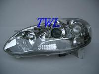 Toyota Corolla Altis (01-04) USA передние фары линзовые хромированные, со светящимися ободками, комплект 2 шт.