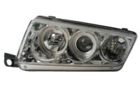 Skoda Fabia (00-04) фары передние линзовые со светящимися ободками, хромированные