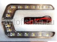 Светодиодные DRL фары дневного света (дневные ходовые огни) - 8 LED Daytime Lights, белый свет 6000К, хромированный корпус