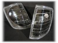 Mercedes W124 (84-95) поворотники передние угловые черные, комплект 2 шт.