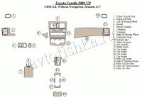 Декоративные накладки салона Toyota Corolla 2009-н.в. Соответствие OEM, без навигации