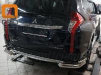 Mitsubishi Pajero Sport (16–) Защита заднего бампера уголки d 76/42 мм, нерж.