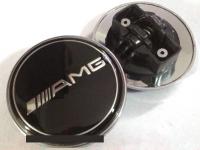 Mercedes W164, W163 заглушка на капот вместо штатной звезды, с черным логотипом AMG, 55 мм.