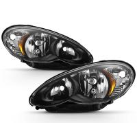 Chrysler PT Cruiser (06-) USA фары передние черные прозрачные с желтым рефлектором, комплект 2 шт.