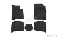 Toyota Land Cruiser (15–) Коврики 3D в салон, 5 шт. (полистар, коврик серый, кант бежевый)