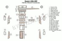 Декоративные накладки салона Mazda Mazda3 2004-2009 Механическая коробка передач, с навигацией