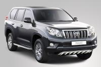 Toyota Land Cruiser Prado (09–13) Защита передняя мини 60 мм низкая с нижней защитой из профильной трубы, нерж.сталь