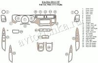 Декоративные накладки салона Kia Rio 2012-н.в. Полный набор, с UVO радио.
