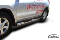 Защита штатных порогов Arbori d76 с проступями TOYOTA RAV-4 2010-2012