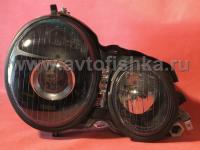 Mercedes E W210 (95-99) фары передние линзовые черные, под корректор, комплект 2 шт.
