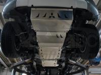 Mitsubishi L200 (15–) Защита днища, из 4 частей, алюминий (V-все, КПП-все) (радиатор,картер, КПП, РК)