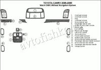 Декоративные накладки салона Toyota Camry 2002-2004 Соответствие OEM, без навигации система