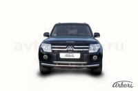 Защита переднего бампера Arbori d76+d57 двойная MITSUBISHI PAJERO IV 2006-
