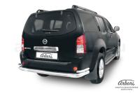 Защита Заднего бампера d76+d42 двойная Nissan Pathfinder R51 (05-09)