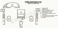 Декоративные накладки салона Ford Mustang 1994-2000 твердая крыша, базовый набор,9 элементов.