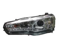 Mitsubishi Lancer (07-) фары линзовые передние хромированные, со светящимся ободком, в комплекте 2 шт.