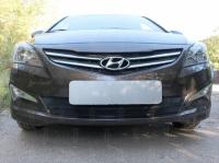 Hyundai Solaris (14–16) Защита радиатора Optimal, чёрная