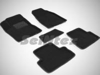 Nissan X-Trail (07–/11–) Коврики салона текстильные 3D, чёрные