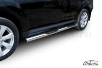 Защита штатных порогов Arbori d76 с проступями MITSUBISHI OUTLANDER XL NEW 2010-2012