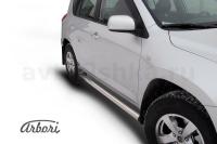 Защита штатных порогов Arbori d76 труба TOYOTA RAV-4 2006-2009