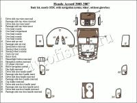 Декоративные накладки салона Honda Accord 2003-2007 базовый набор, Соответствие OEM, с навигацией система, без перчаточного ящика, 4 двери