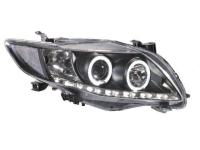 Toyota Corolla (2011-) фары передние линзовые черные со светящимися ободками с подсветкой DRL, комплект 2 шт.