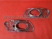 Mercedes-Benz W164 ML (05-08) рамки на противотуманные фары хромированные, комплект 2 шт.