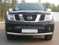 Nissan Pathfinder (05-) защита переднего бампера, труба 76 мм