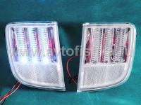 Toyota Land Cruiser 200 (08-) фонари заднего бампера светодиодные хромированные, комплект 2 шт.