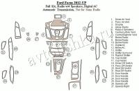 Декоративные накладки салона Ford Focus 2012-н.в. Полный набор, 4 колонки, климат-контроль, АКПП, Не подходит к радио SONY.