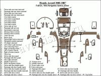 Декоративные накладки салона Honda Accord 2003-2007 полный набор, с навигацией система, 4 двери
