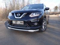 Nissan X-Trail (14–) Защита передняя нижняя (овальная (с ходовыми огнями)) 75х42 мм