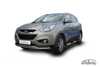 Защита переднего бампера Arbori d57+d42 двойная радиусная HYUNDAI IX-35 2009-